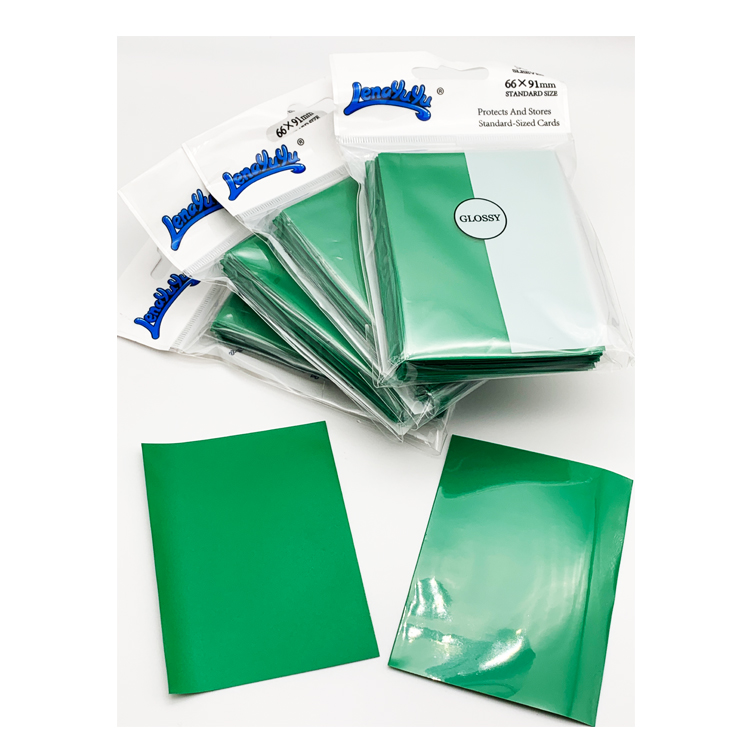 Lenayuyu 600pcs PROTECTOR Card Sleeves green 66mm*91mm Glossy